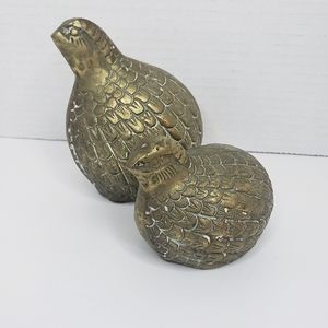 Vintage Brass Quail Paperweights